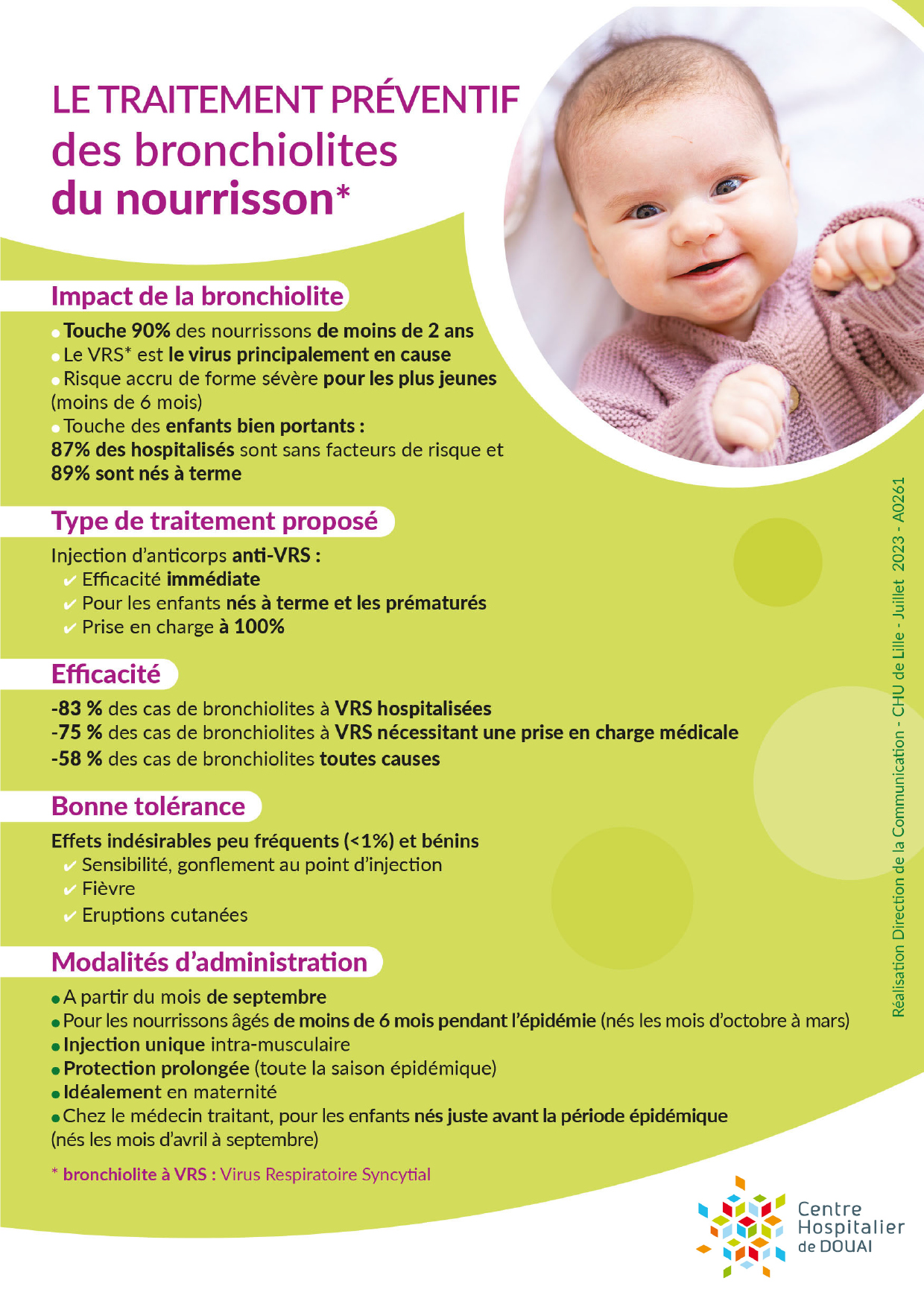 Le traitement préventif des bronchiolites du nourrisson - CH DOUAI